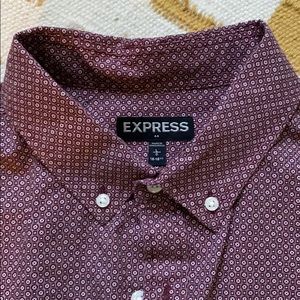Express burgundy long sleeve button down